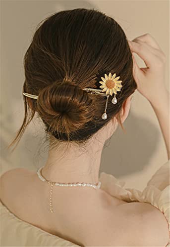 Flower Pearl Hair Stick Hairticks chineses Cosqueiros vintage Taxel pino chignon pin pão de cabelo de cabelo