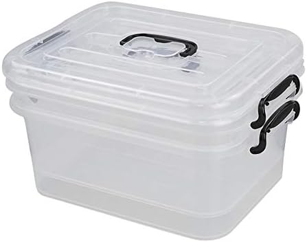 Nicesh 8 L Caixa de armazenamento de plástico transparente com alça, 2 pacote