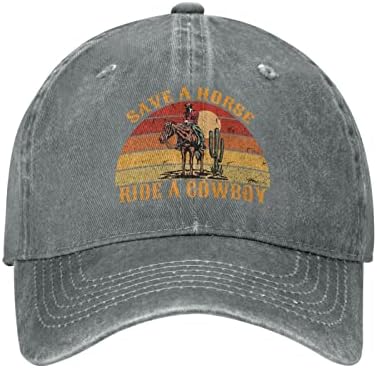 Salve um passeio a cavalo um chapéu de chapéu de cowboy feminino chapéu gráfico de beisebol
