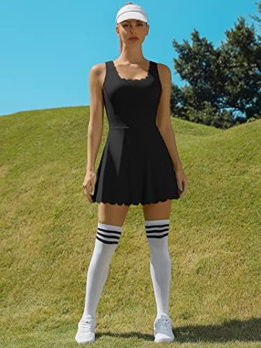 Vestido de tênis de mulheres atraídas com shorts Saias de golfe com bolsos vestidos atléticos