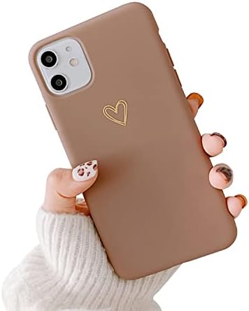 Propriedade compatível para iPhone 12 Case, 12 Pro Case para Padrão de Coração Líquido de Silicone Soft Case Protetor
