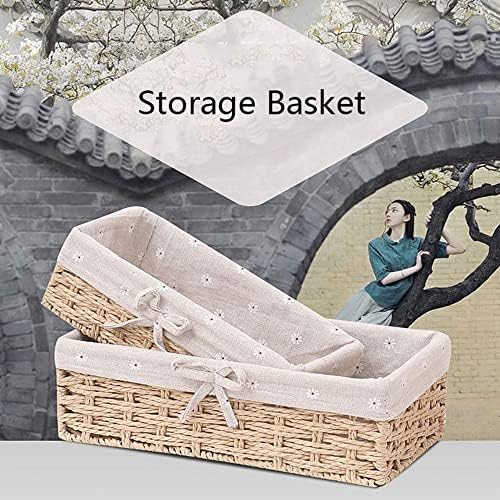 Bybycd Storage Basket Wicker Durável Caixa de armazenamento Durável para Artigos de Tecida em casa