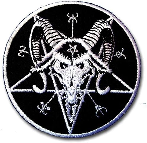 Verani Sabáticos Gigante de cabra pentagrama Satânico Baphomet Pentáculo 666 Patch Iron no bode