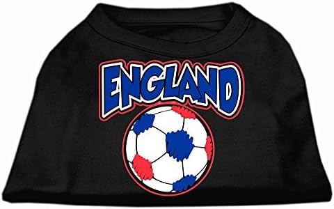Mirage Pet Products Inglaterra Camisa impressa de tela de futebol, grande, preto