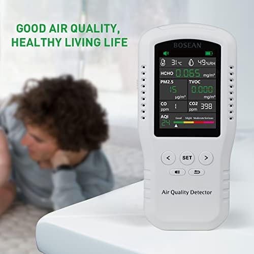 Monitor de qualidade do ar interno Testador preciso para CO2 formaldeído TVOC PM2.5 Detector de