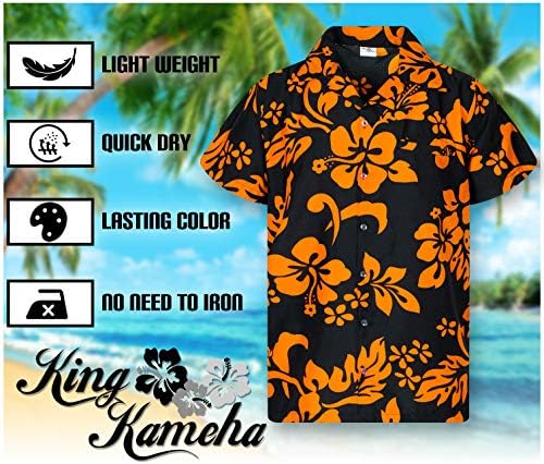 King Kameha camisa havaiana masculino de botão casual para baixo para baixo de shortsleeve unisex