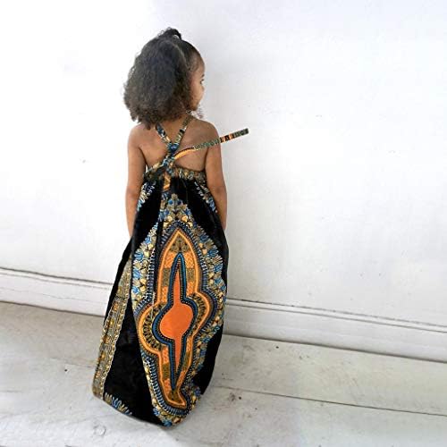 Criança de verão bebê meninas sem mangas trajes africano vestido africano estilo étnico trajes