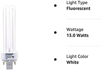 Sylvania 20671 CF13DD/E/835/ECO 13 watts Tubo duplo de lâmpada fluorescente compacta, 3500k, 900 lúmens, 82 Cri,