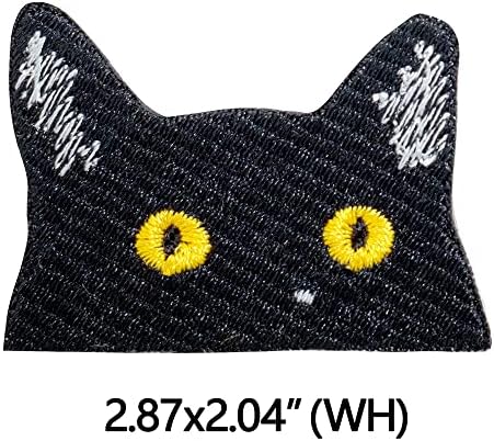 Lidev 2pcs preto e branco gato bordado manchas de bordado diy ferro ou costurar em manchas apliques