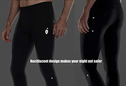 Piqidig Workout Leggings Calças de ioga com bolsos - calças de compressão atléticas de homens