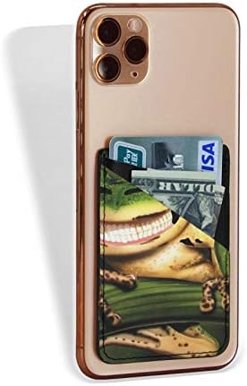 Card de celular Hoder Sleeves PU Leather para traseiro do iPhone Funny Cute Animal Frog