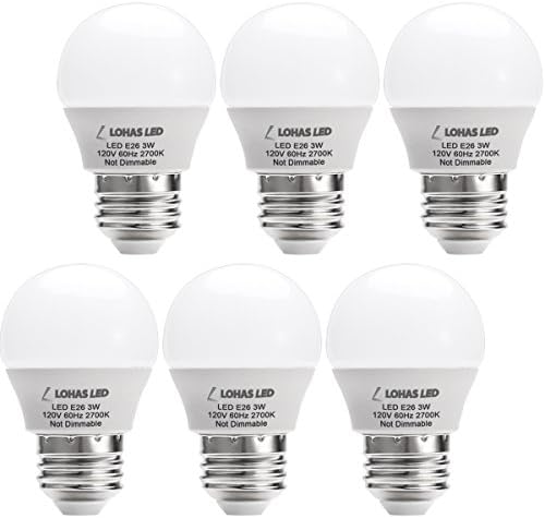 Lâmpada LED 3W LED, G14 LED 25W Luz equivalente, E26 Base média quente Branco 2700k LED LUZ TINY, LUZ DE 120V PEQUENAS