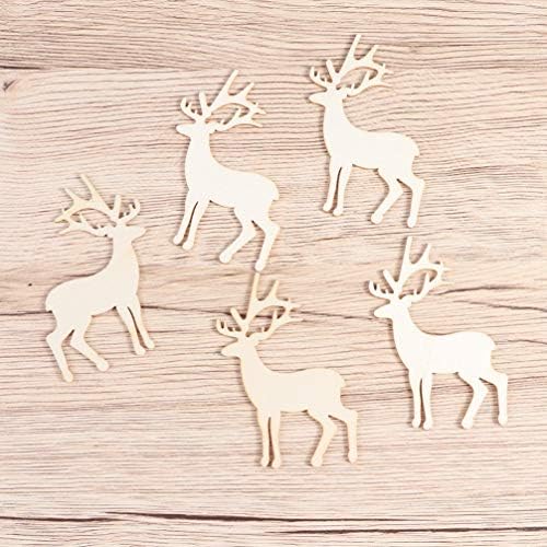 Nuobesty 10pcs Recasão de madeira recorte rústico Árvore de Natal Rússia pendurada Ornamentos de madeira Fatia