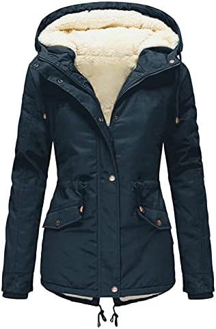 Womens Winter Parka Jackets Parka Faux Fur Coat Collar Capuz Capeled Zip Up Casual Outerwear com bolso