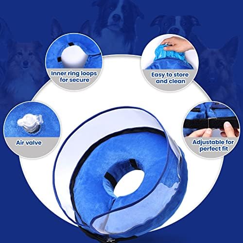 Cone de cachorro, cone inflável para cães para cães pequenos e médios, cones macios alternativos