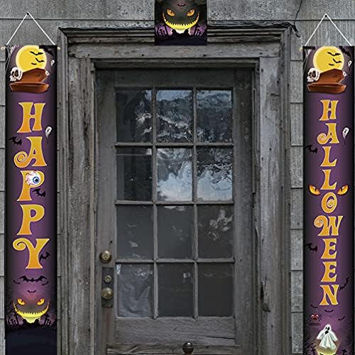 Decoração de Halloween de Nuobesty Halloween Decoração ao ar livre 1 conjunto decorativo de portas