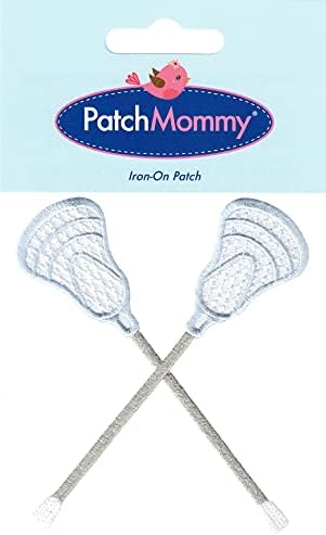 Patchmommy lacrosse sticks patch esportes, ferro ativado/costura - apliques para crianças bebê