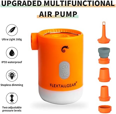 Flextailgear MP2 Pro Air Pump Orange Bundle com tenda de privacidade pop -up