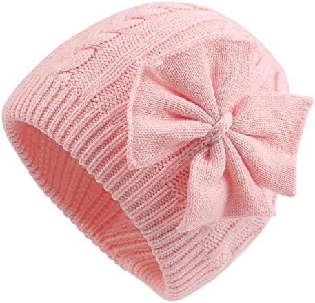Baby Girl Winter Hat Chete Bow Beanie Feio quente Hats de malha para meninas infantis para criança