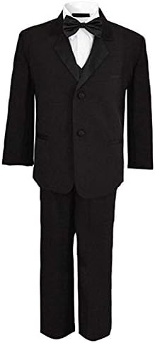Igirldress bebê/Toddle/Boys Ivory Black Navy Jaqueta Camisa Camisa Bowtie Tuxedo Portador de anel