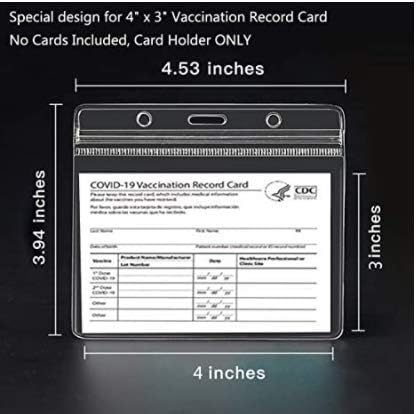 Card Card Card Protetor de 4 x 3 polegadas Registro de imunização CARTAS DE VACINA DE VACINA