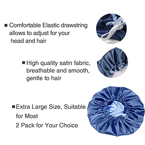 Capoto de cetim de 2pack para a tampa do capô de seda de seda adormecido, use duas grandes camadas