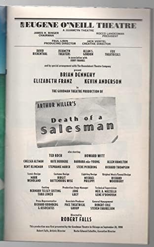 Morte de um vendedor, Broadway Playbill + Brian Dennehy, Elizabeth Franz, Kevin Anderson, Ted Koch,