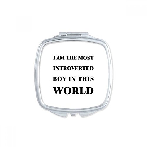 Eu sou o introvertido garoto quadrado espelho portátil compacto maquiagem de bolso de dupla face