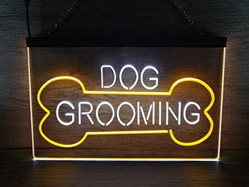 Cachorro de cão amante do cão 2 colorido exibir líderes de néon sinais de casa decoração de casa quarto