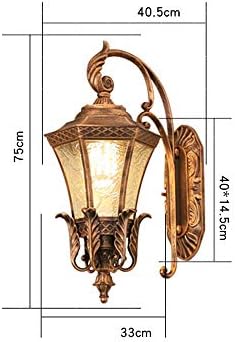 Hnxnr Fashion Vintage Wall Lamp varanda de luxo da porta colonial lanterna IP55 à prova d'água IP55