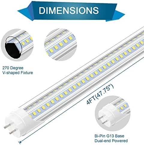 Lâmpadas LED T8/T10/T12 JESLED T8/T12 - Bulbos LED em forma de 28W, 3680lm, 6000k White frio, lâmpadas fluorescentes