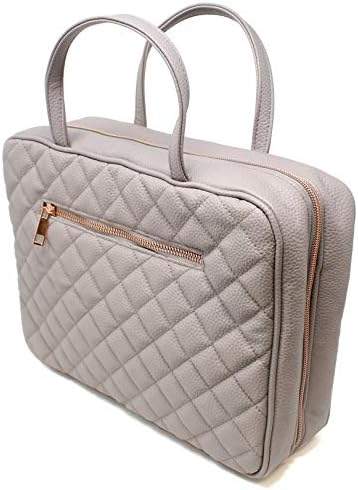 MS adorável bolsa de viagem em couro para mulheres - grande tamanho cosmético com 4 bolsos - hardware