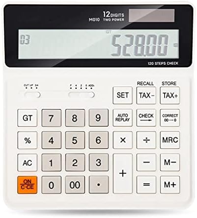 Calculadora Feer Verificação correta 120 etapas Branco preto 12 dígitos Dual Power Business Office Finanças