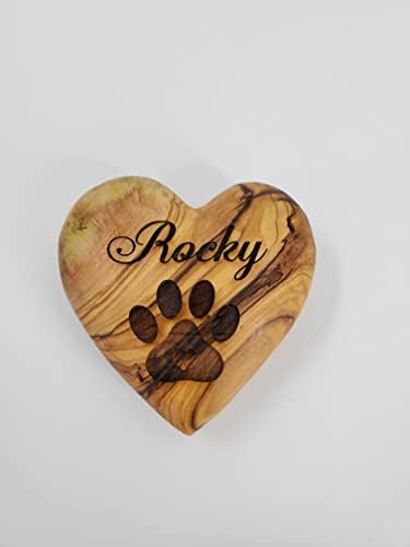 Grande Gift Memorial Gift Wood Heart, perda de presente de cachorro, presente de simpatia de animais de