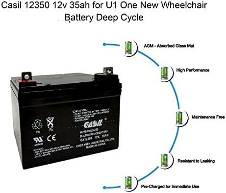 Casil 12V 35AH Substituição Bateria compatível com o Hoveround MPV1, MPV2, MPV3, MPV4, MPV5 Bateria