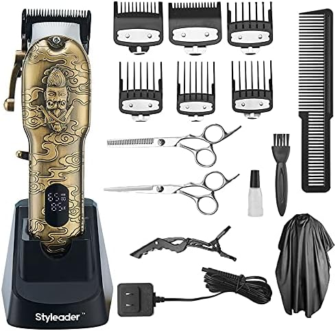 Clippers de cabelo estilador para homens, kit profissional de limpeza de cabelo sem fio, aparador de barba ajustável,