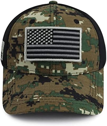 Xucamty USA Flag Patch Baseball Cap for Men Mulheres, Chapéu de caminhão de camuflagem bordado e engraçado