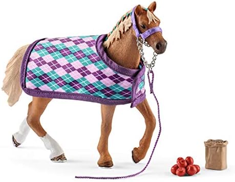 Schleich Horse Club, Toys for Girls and Boys, Engligh puro -sangue Conjunto de cavalos com brinquedos e