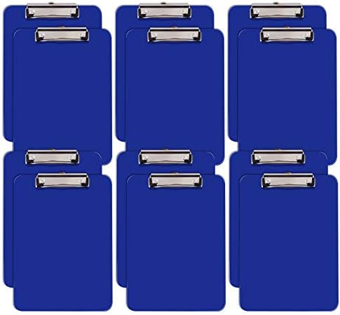 Placas de plástico azul, 12 pacote, durável, 12,5 x 9 polegadas, clipe de perfil baixo, por melhores
