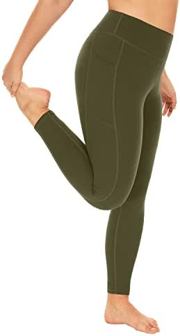 Marinavida Mulheres Plus Size calça de ioga com cintura alta com bolsos Tomem