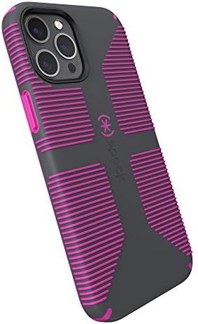 Speck Products Candyshell Pro Grip iPhone 12 Pro Max Case, Slate Grey/É uma Vibe Violet