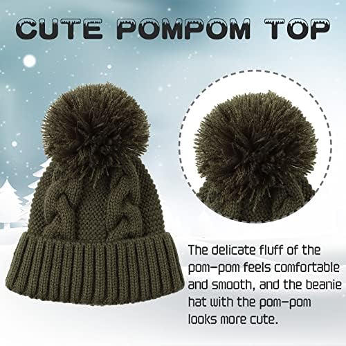 Jannannsa Winter Knit Baby Hat Twist Feia quente para meninos meninas bebês infantil Beanie com pompom