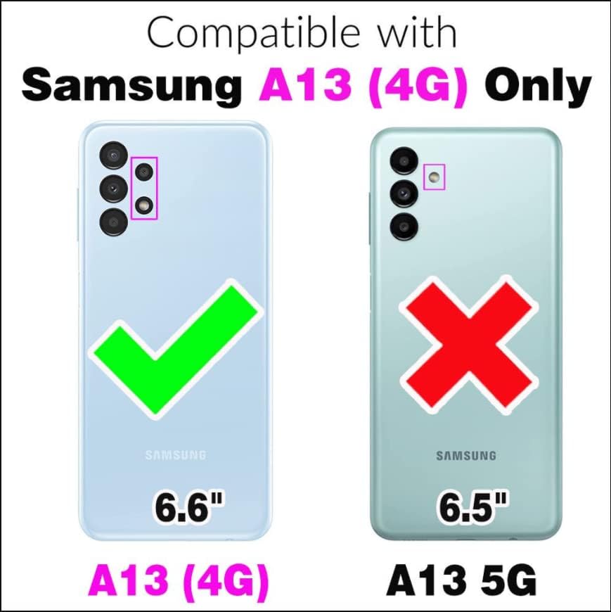 Furiet Compatível com Samsung Galaxy A13 4G Caixa de carteira Strap Strap cordão de couro Stand
