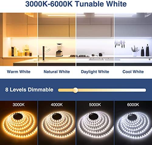 Luzes de tira LED brancas de ustarus diminuem 26 pés 12V 3000K-6000K Luz de corda de fita LED com fita de 2835