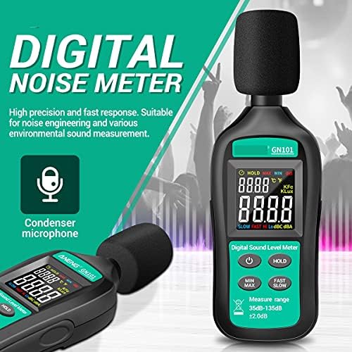 Quul Digital ruído medidor de 35db-135db medidor de decibel LCD Display Level Medidor de alta precisão