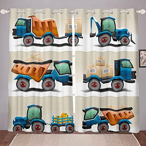 Curtins de janela de caminhão infantil Painéis de cortina de veículos de construção cortina cortadores de