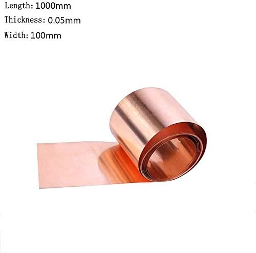 Folha de cobre Nianxinn 99,9% Folha de metal de cobre pura Cu Folha de metal 0,05x100x1000mm para artesanato