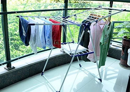 ZJDU Rack de levantamento móvel, rack de lavanderia com salvamento de gullwing, dobramento e rack de secagem