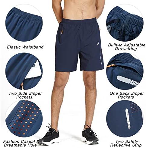 Northyard Men's Athletic Huncking Shorts Quick Dry Workout Shorts 7 Ginásio de esportes leves Treinamento