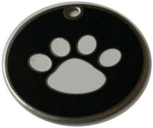 Grande pata de aço inoxidável etiqueta de identificação de animais de estimação personalizada cão gato 1-3/8